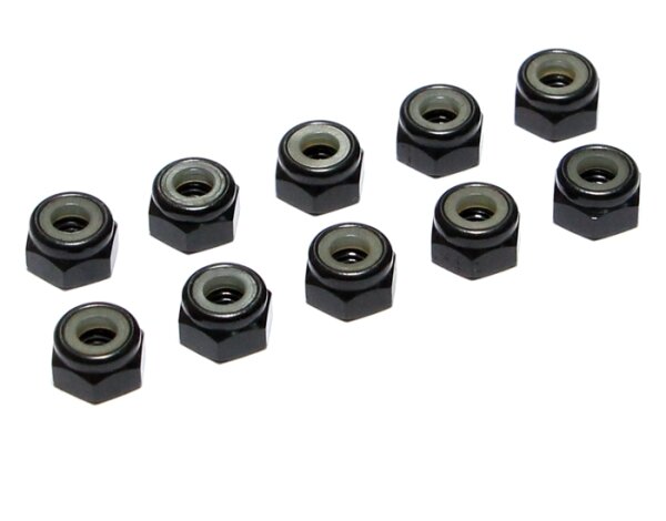 Team Raffee & Co M4 Aluminum Lock Nut (10) Black BRSA1045BK