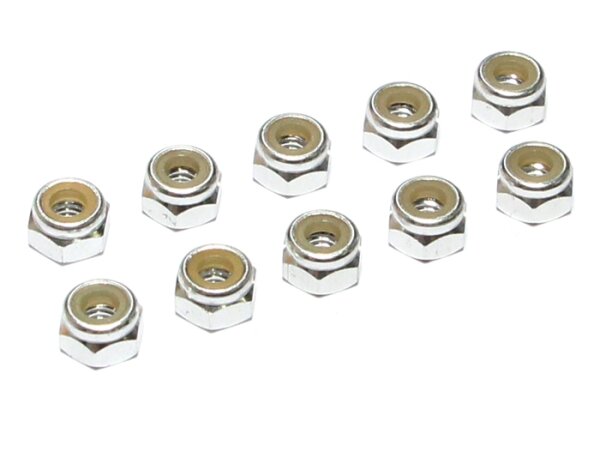 Team Raffee & Co M4 Aluminum Lock Nut (10) Silver BRSA1045S