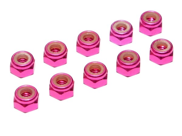 Team Raffee & Co M4 Aluminum Lock Nut (10) Pink BRSA1045PK