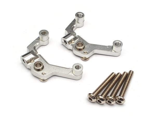 Team Raffee & Co Aluminum 3 Link Roll Mount  (1 Pair) Silver for Axial SCX10 TRC/32114S