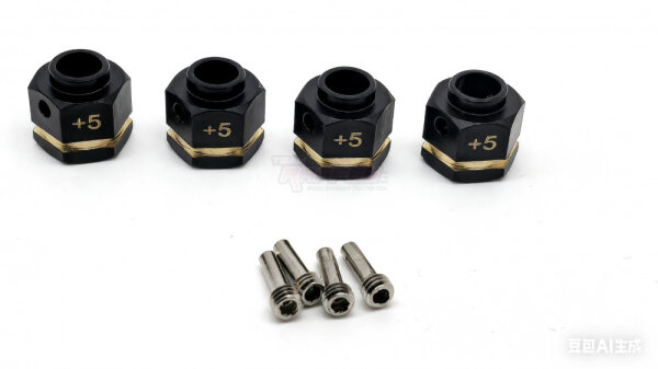 Team Raffee & Co Brass +5MM Wheel Hex Adapter for TRX4 (4) for Traxxas TRX-4 TRC/302455
