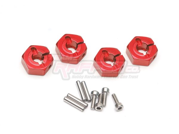 Team Raffee & Co 12mm Wheel Hex. Hub with Locker / (4) Red for Tamiya TT-02 TRC/TT02-030R