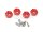 Team Raffee & Co 12mm Wheel Hex. Hub with Locker / (4) Red for Tamiya TT-02 TRC/TT02-030R