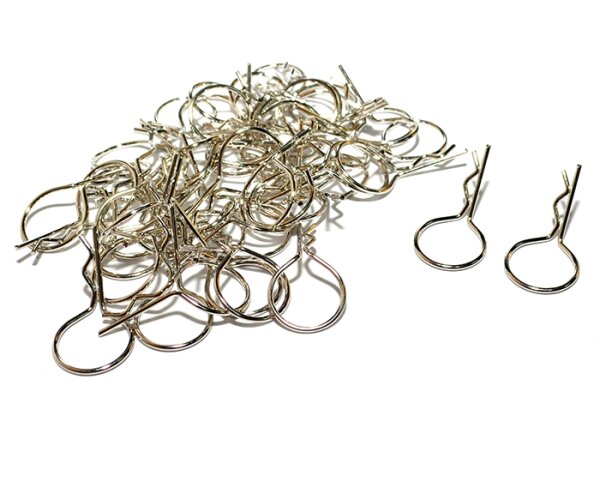 Team Raffee & Co Large-Ring Body Clips 50 pcs Silver (32 mm) BRACL50S