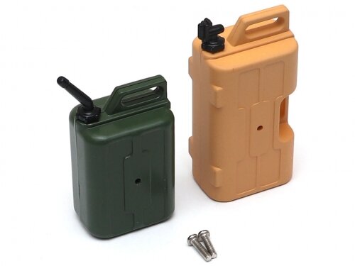 Team Raffee & Co Scale Accessories 1/10 Jerrycan Fuel Tanks Plastic Green/Beige TRC/302435G