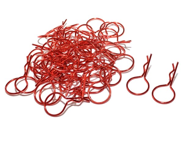 Team Raffee & Co Large-Ring Body Clips 50 pcs Red (32 mm) BRACL50R