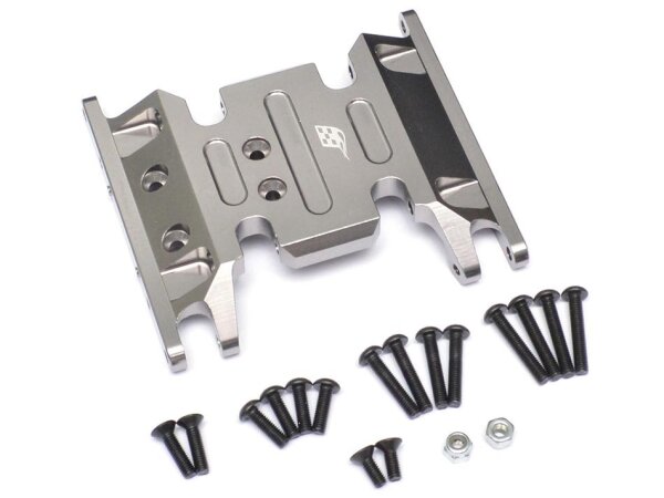 Team Raffee & Co Aluminum Skid Plate Axial AX90047 SCX 2 RTR & SCX10 Gun Metal  for Axial SCX10 II TRC/966010GM