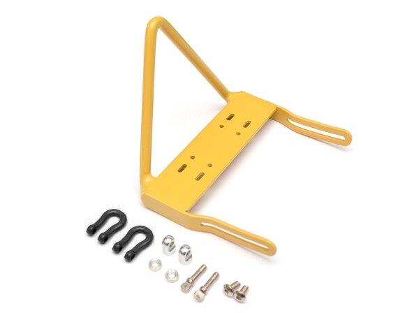 Team Raffee & Co Steel Front Bumper B With Towing Hooks  - 1 Set Yellow for Axial SCX10 BRQ90264BY