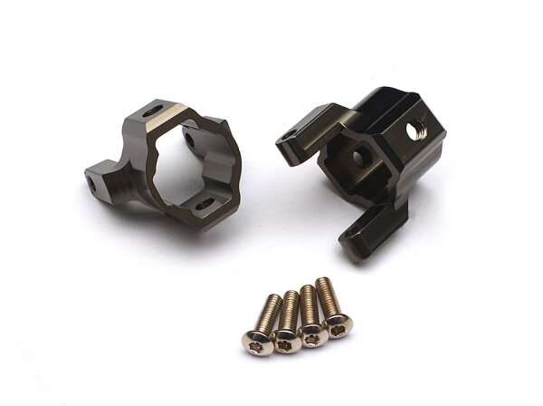Team Raffee & Co Aluminum Castor Block (1 Pair) Gun Metal for Axial SCX10 TRC/32101GM