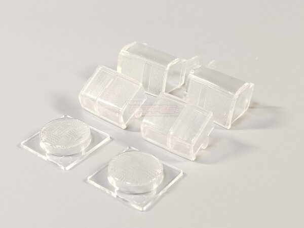 Team Raffee & Co Transparent Light Lenses Set for TRC/302457 & TRC/302550 Rover SUV First Gen Hard Body TRC/302858