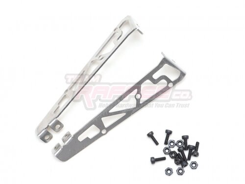 Team Raffee & Co 1/10 Adjustable Stainless Steel Rear Wing Spoiler Stand Type E Silver TRC/302700ES