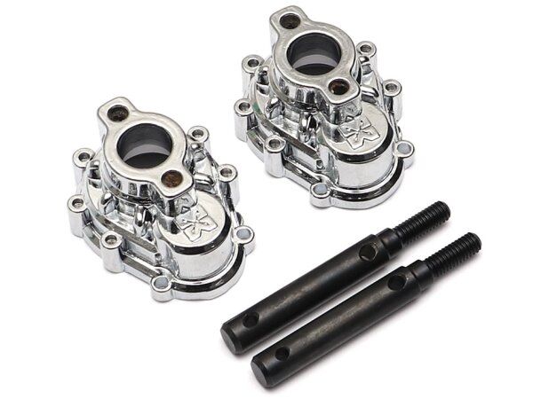 Team Raffee & Co Front & Rear Portal Drive Housing Conversion For Snow Tracks #BRQ90134 TRX4 Silver for Traxxas TRX-4 BRQ90134FS
