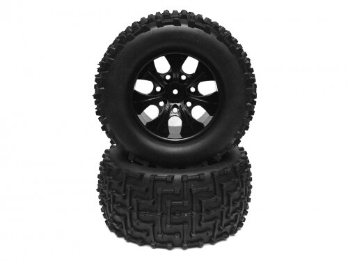 Team Raffee & Co 2 In 1 1/10 Monster Truck Wheel & Tire Set 7 Spoke Patter D TRC/110622503+26204