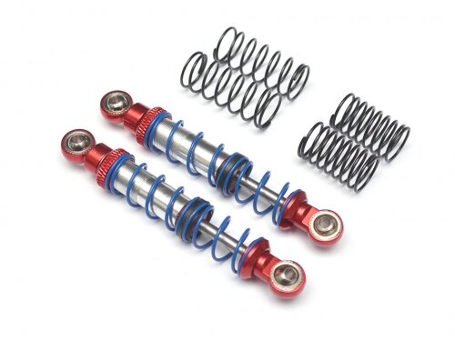 Team Raffee & Co Aluminum Double Spring Shocks 70mm (2) for Crawlers Red BRQ90333-70R