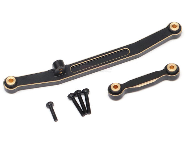 Team Raffee & Co Brass Steering Links (2) for C10/Bronco/ Jeep Wrangler Black for Axial SCX24 TRC/302887