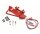 Team Raffee & Co Realistic Metal Front Bumper with Towing Hooks  - 1 Set Red for Axial SCX10 BRQ90275BR