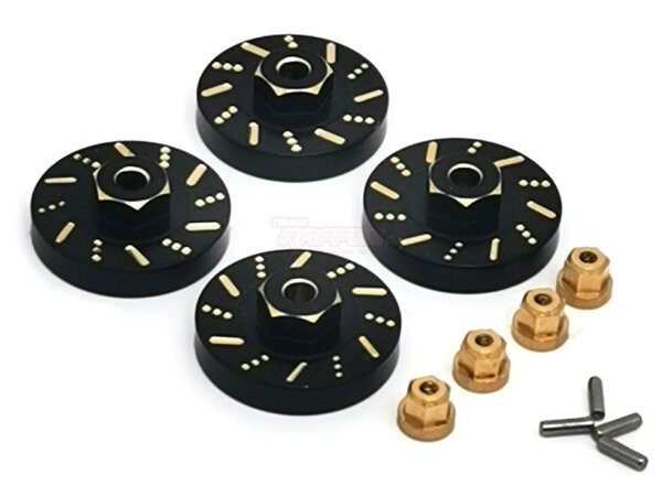 Team Raffee & Co Brass Wheel Weight +5mm Hubs (4) for Axial SCX24 TRC/302905