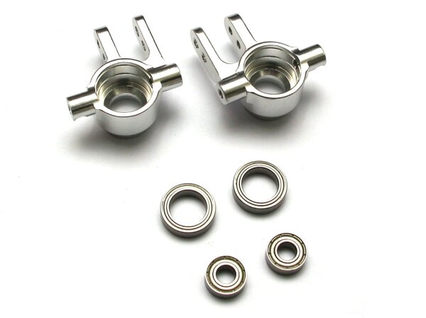Team Raffee & Co Aluminum Front Knuckles -1 Pair Silver for Traxxas Slash 4x4 BRTSH01S