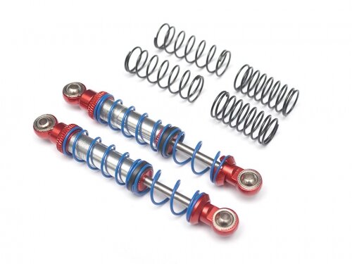 Team Raffee & Co Aluminum Double Spring Shocks 80mm (2) for Crawlers Red BRQ90333-80R