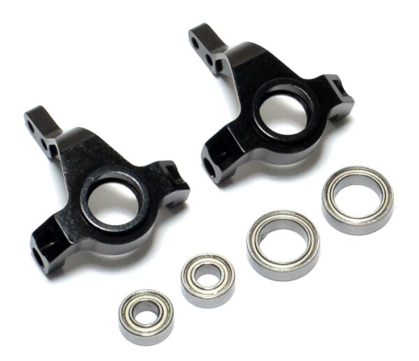 Team Raffee & Co Aluminium Front Knuckle With Bearings - 2 Pcs Black for Axial SCX10 TRC/SCX01BK