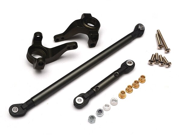 Team Raffee & Co Aluminum Steering Block & Linkage (1 Pair) Gun Metal for Axial SCX10 TRC/32110GM