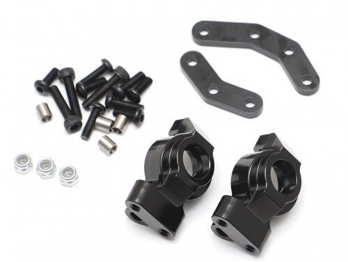 Team Raffee & Co Aluminum Front Knuckle (2) Black for Element RC Enduro TRC/1059001BK