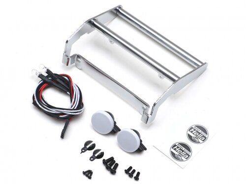 Team Raffee & Co CNC Aluminum Front Bumper with LED for TRX4 Ford Bronco Silver for Traxxas TRX-4 TRC/302530S