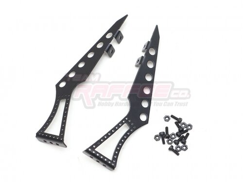 Team Raffee & Co 1/10 Adjustable Stainless Steel Rear Wing Spoiler Stand Type A Black Black TRC/302700ABK