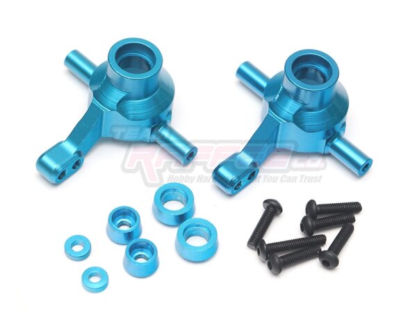 Team Raffee & Co Aluminum Front Steering Block (2) Blue for Tamiya TT-02 TRC/TT02-002B
