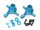 Team Raffee & Co Aluminum Front Steering Block (2) Blue for Tamiya TT-02 TRC/TT02-002B