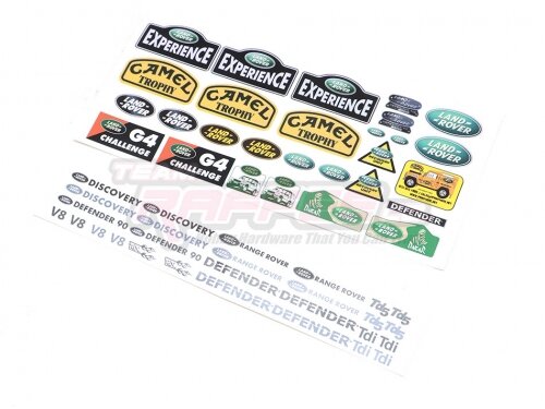 Team Raffee & Co Land Rover Defender D90/110 Camel Water Transfer Decals B for RC4WD Gelande II D90/D110 TRC/302568