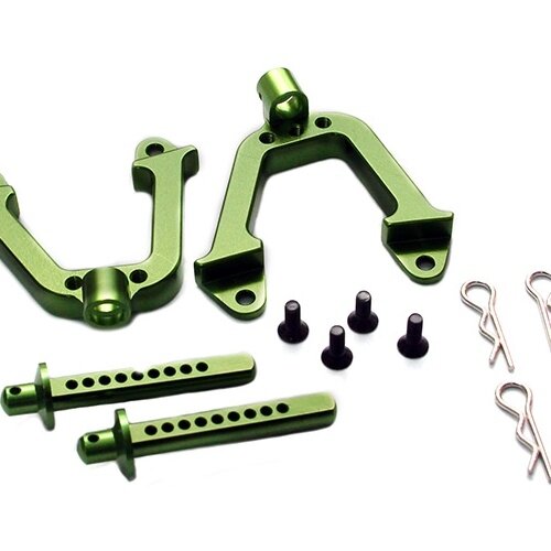 Team Raffee & Co Aluminum Front Hoop And Body Post Set Green for Axial SCX10 TRC/SCX38G