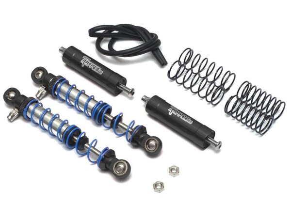 Team Raffee & Co Aluminum Adjustable Piggyback Double Spring Shocks 90MM (2) for Crawlers Black BRQ90319-90MMBK