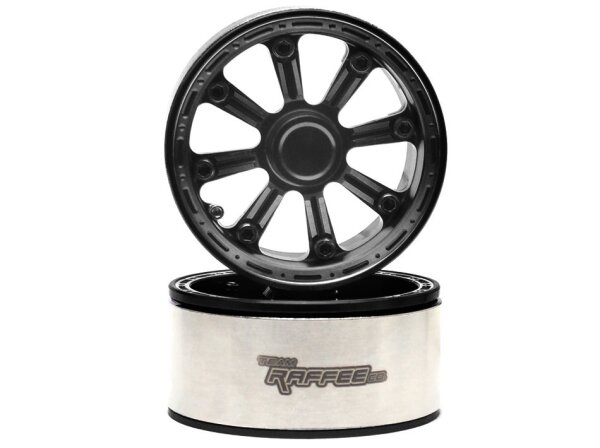 Team Raffee & Co Gemini 1.9 High Mass Beadlock Aluminum Wheels Spoke-8 (2) Black BRW760932DBK