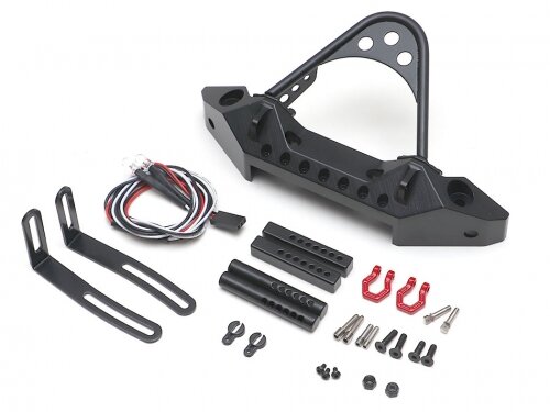 Team Raffee & Co CNC Aluminum Rubicon Front Bumper with LED Black for Axial SCX10 TRC/302529BK