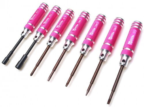 Team Raffee & Co Mini Tools Set (7pcs) 1 Set With Carrying Bag Pink BRQ90283PK