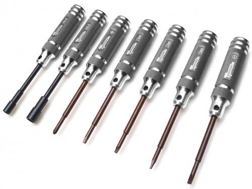 Team Raffee & Co Mini Tools Set (7pcs) 1 Set With Carrying Bag Gun Metal BRQ90283GM
