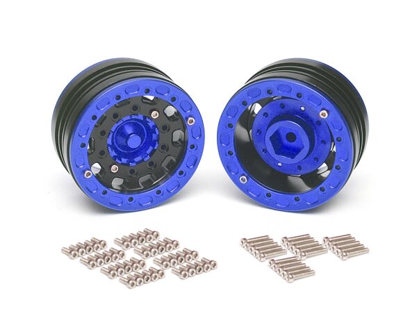 Team Raffee & Co Gravity 1.9 Beadlock 10 Hole Wheels (2)  Blue BRW770106B