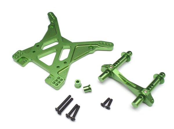 Team Raffee & Co Aluminum Front Shock Tower with Body Mount - 1 Set Green for Axial Yeti XL TRC/663009G