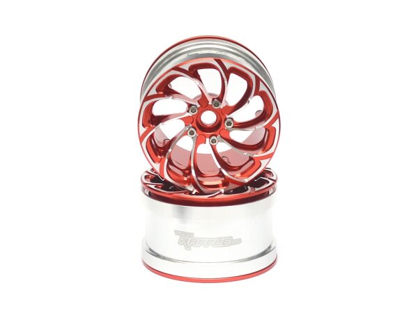 Team Raffee & Co 2.2 Twister Aluminum Beadlock Wheels (2) Red TRC/32137R
