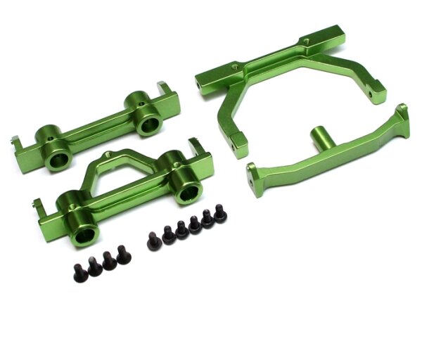 Team Raffee & Co Aluminum Front & Rear Bumper Set - 1 Set Green for Axial SCX10 TRC/SCX21G