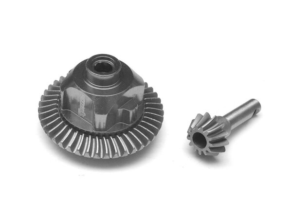 Team Raffee & Co Heavy Duty Front & Rear Bevel Helical Gear with Spool Gun Metal for Axial SCX10 TRC/32130GM