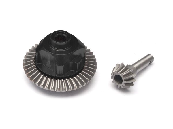 Team Raffee & Co Heavy Duty Front & Rear Bevel Helical Gear with Spool Black for Axial SCX10 TRC/32130BK