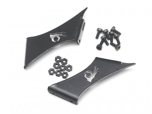 Team Raffee & Co 1/10 Scale Accessories Aluminium Rear Drift Spoiler Mount/Wing Stay C Black TRC/302599BK