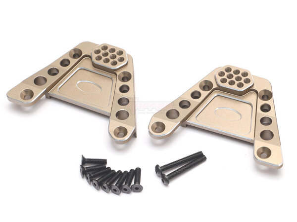 Team Raffee & Co Aluminium Rear Shock Mount (2) Gun Metal for Axial SCX6 TRC/302878GM