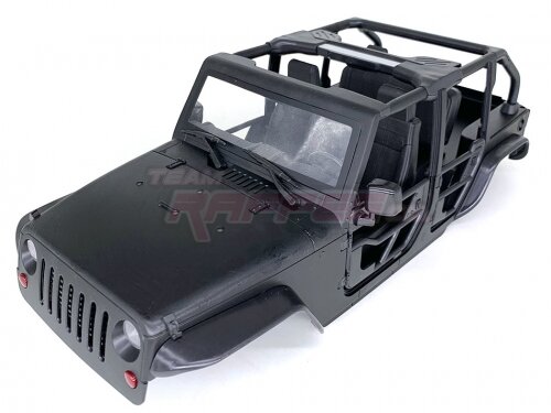 Team Raffee & Co Rubicon Hard Body w/ Full Tube Doors & Open-Top for 1/10 Crawler 313mm Matte Black TRC/302748BK