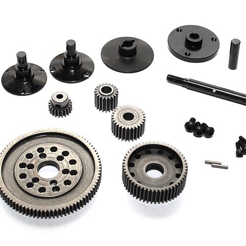 Team Raffee & Co Aluminum Iron Center Gear Set Gun Metal for Axial SCX10 TRC/SCX45