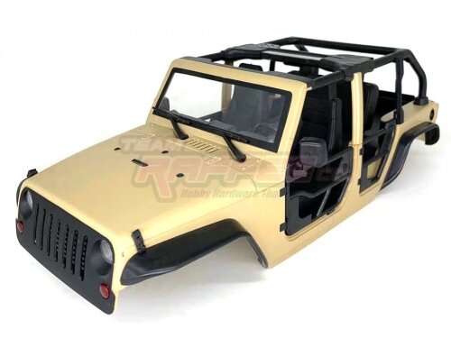 Team Raffee & Co Rubicon Hard Body w/ Full Tube Doors & Open-Top for 1/10 Crawler 313mm Desert Yellow TRC/302748Y