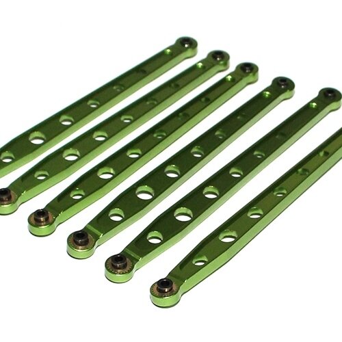 Team Raffee & Co Aluminium Lower & Upper Chassis Link - 6 Pcs Green for Axial SCX10 TRC/SCX07G