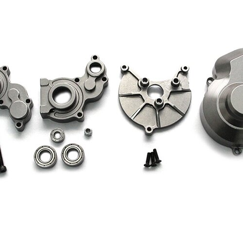 Team Raffee & Co SCX10 Center Gear Box and Clutch Box Combo Set With Tool Box - 2 Items Gun Metal for Axial SCX10 TRC/SCXCOMBO3GM